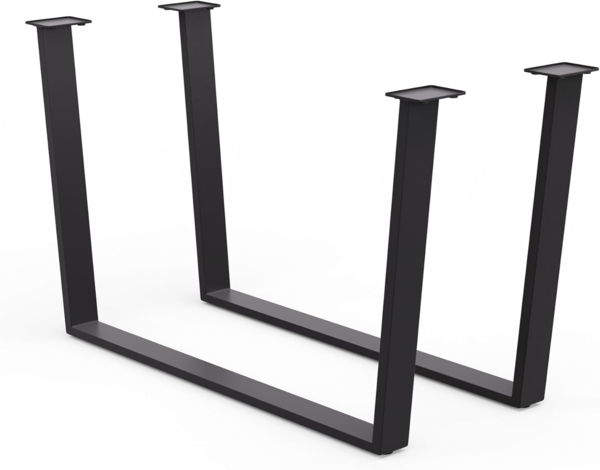 Blumfeldt Ayr Tischbeine Metall Schwarz – Stabile Stahl-Tischbeine für Industrielle & Minimalistische Räume – 43 cm Hoch, 62 cm Breit, Ideal für Esszimmer, Tischgestell Schwarz