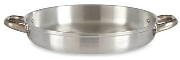 Tiefe Pfanne mit Griffen Silberfarben Aluminium (29 x 5 x 38 cm)