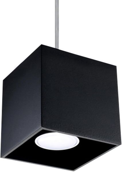 Sollux QUAD moderne Hängelampe eckig schwarz 10x10cm 1-flg. GU10