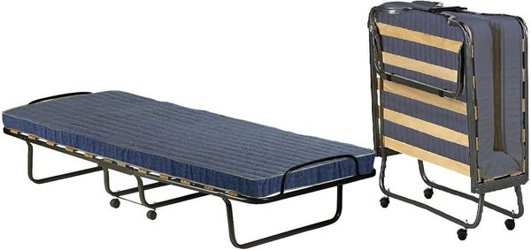 Talamo Italia - Ada-Klappbett, Feldbett mit 12 Latten, inklusive Matratze, platzsparendes Kinderbett, 100% Made in Italy, 80 x 190 x 37 cm
