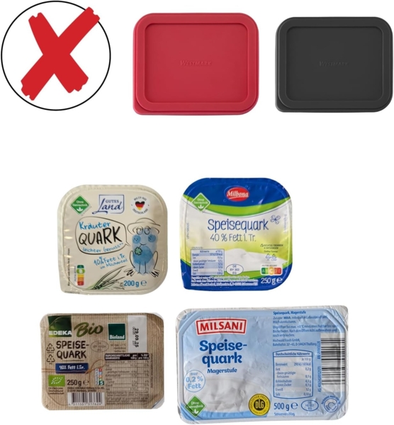 WESTMARK Vorratsdose 2 Frischhaltedeckel, eckig, 10,5 x 8,5 cm, Silikon, Silikon Bild 8