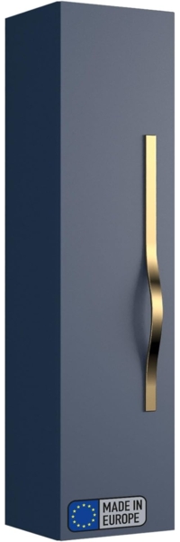 BADEDU FILS Hochschrank 33 cm breit, Blau, Griff Gold
