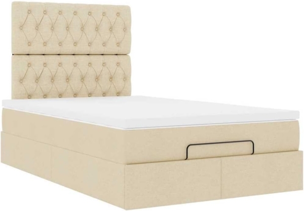 Ottoman-Bett mit Matratze Creme 120x190 cm Stoff 3313228