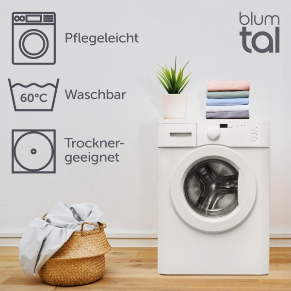 Blumtal Jersey Kissenbezug 45x45 im 2er Set - Oeko-TEX zertifizierte Kopfkissenbezüge 45x45 aus 100% Baumwolle - weiche Kissenhülle für Kissen 45x45 cm mit Reißverschluss - Anthrazit Bild 5