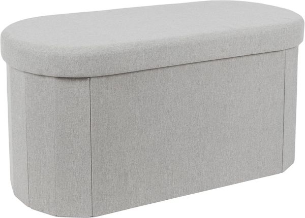 HOME DECO FACTORY, HD0193, graue Faltbare Banktruhe, Pillenmodell, Möbel, Sitz, Faltbare Truhe und Bank, 76 x 38 x 38 cm, Sitzhöhe 38 cm, grau