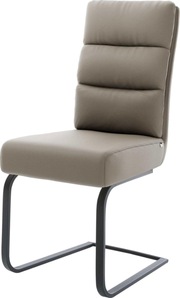 Freischwinger Pela-Flex Echt-Leder Schlamm Freischwinger flach Schwarz Taschenfederkern