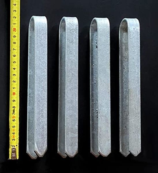 4 Stück Bodenanker verzinkt M Erdanker für Rosenbogen 22 cm Heringe Erdspieß Bodenspieß Befestigung Verankerungs-Set