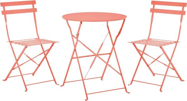 Bistro Set Metall Korallenrot FIORI