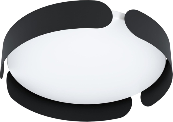 Eglo 99621 Deckenleuchte VALCASOTTO Stahl schwarz, Kunststoff weiss H:7,5cm Ø:37cm 20W 3000K