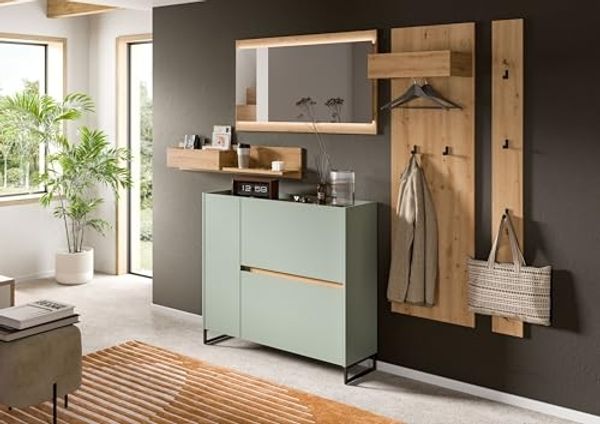 Garderoben-Set >Drive< in Salbei - 192x236x32cm (BxHxT)
