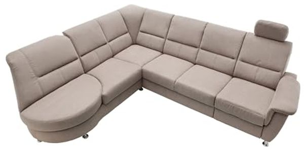 Ecksofa >Ludwigshafen< in 1214 Toro dunkelgrau, Mikrofaser - 236x113x275 (BxHxT)