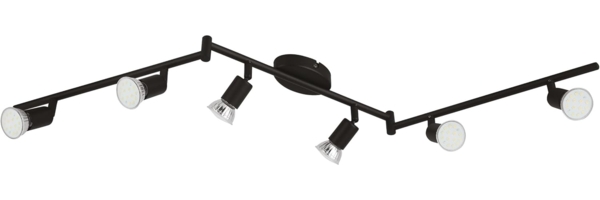 Eglo 32433 Spotleuchte BUZZ-LED GU10 6X2,8W Stahl schwarz L:105cm B:6,5cm schwenkbar