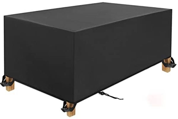 DKHLYB Abdeckung für Gartenmöbel Multi Größe Gartenmöbel Abdeckung 600D Oxford Gewebe Schutzhülle Wasserdicht Winddicht UV-Beständiges für Gartentische und Möbelsets Schwarz 200 x 100 x 75 cm