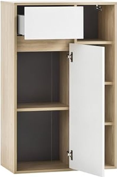 Schildmeyer Highboard Mali 152760, Eiche hell Dekor/mattweiß Bild 4