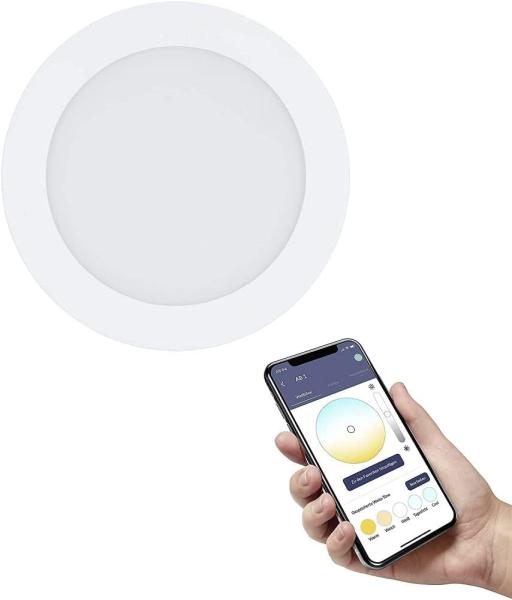 Eglo 900102 LED Einbauleuchte FUEVA-Z weiss H:2. 6cm Ø16. 5cm rund IP20/44 dimmbar 2700-6500K mit Connect-Z Funktion