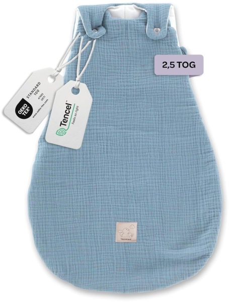 Außenschlafsack LIEBMICH Baumwollmusselin hellblau, Größe 62/68 Bild 2