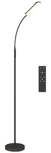 HOMCOM Stehlampe LED Stehleuchte mit dimmbaren Farben, 360° drehbar, 1-Stunden-Timer, LED, für Wohzimmer, 22 x 22 x 175 cm, Schwarz