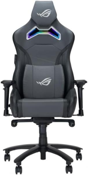 ASUS ROG Chariot X Gaming-Stuhl (Aura RGB Beleuchtung, 4D-Armlehnen, Memory-Foam, Premium-PU-Leder, One-Touch-Controller) grau