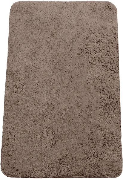 Brandsseller Badezimmerteppich 50x80 cm Badvorleger Badematte Badteppich rechteckig Chenille rutschfest saugstark maschinenwaschbar - Taupe