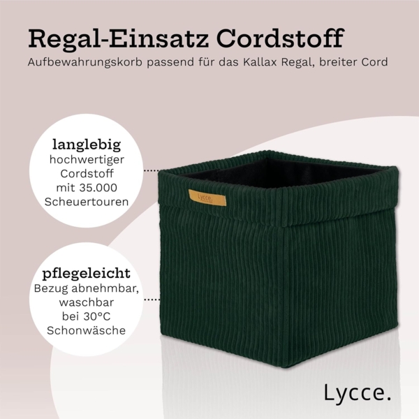 Lycce Regalkorb Kallax Boxen Cord 4er Set grün, Aufbewahrungsbox faltbar 33x33x31cm (4 St) Bild 2