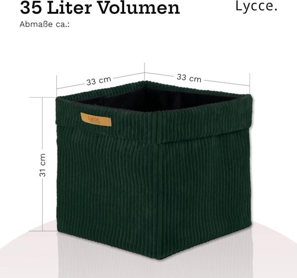 Lycce Regalkorb Kallax Boxen Cord 4er Set grün, Aufbewahrungsbox faltbar 33x33x31cm (4 St) Bild 3