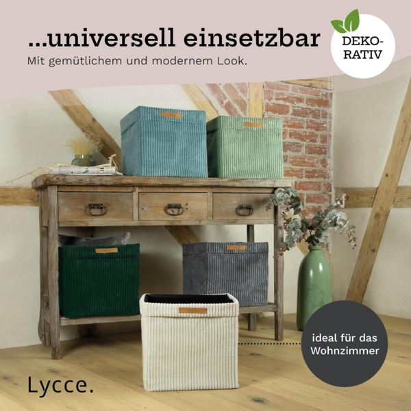 Lycce Regalkorb Kallax Boxen Cord 4er Set grün, Aufbewahrungsbox faltbar 33x33x31cm (4 St) Bild 6