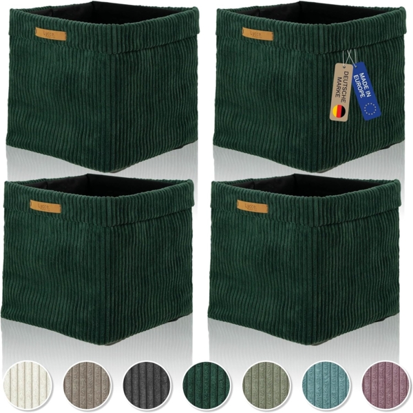Lycce Regalkorb Kallax Boxen Cord 4er Set grün, Aufbewahrungsbox faltbar 33x33x31cm (4 St) Bild 1