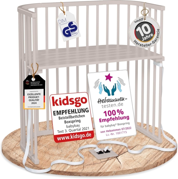 babybay Boxspring Beistellbett, beige lackiert, extra belüftet