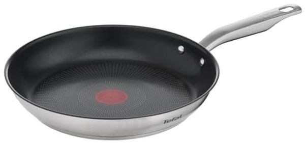 Tefal 'Virtuoso' Bratpfanne mit Temperaturanzeiger, Premium-Edelstahl silber, Ø 28 cm