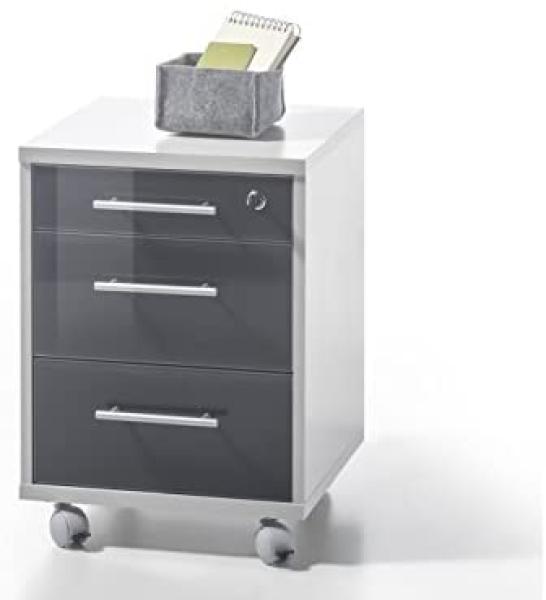 5-tlg. Büromöbel Office Luxo in Lichtgrau Graphit Glas Bild 4