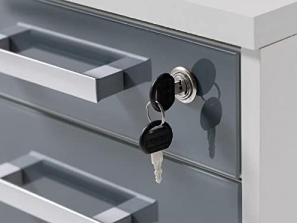 5-tlg. Büromöbel Office Luxo in Lichtgrau Graphit Glas Bild 2