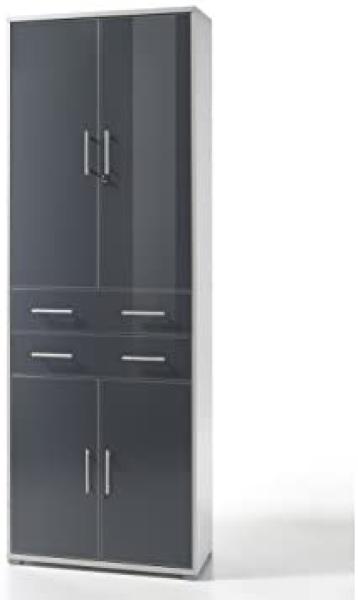 5-tlg. Büromöbel Office Luxo in Lichtgrau Graphit Glas Bild 8