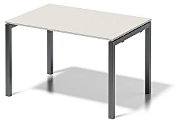 BISLEY Cito Schreibtisch, 740 mm höhenfixes U-Gestell, Metall, Gw334 Dekor Grauweiß, Gestell Anthrazitgrau, 80 x 120 x 85 cm