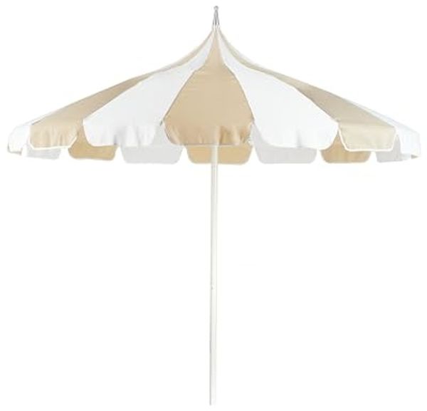 Sonnenschirm ⌀ 245 cm beige weiß MINOA