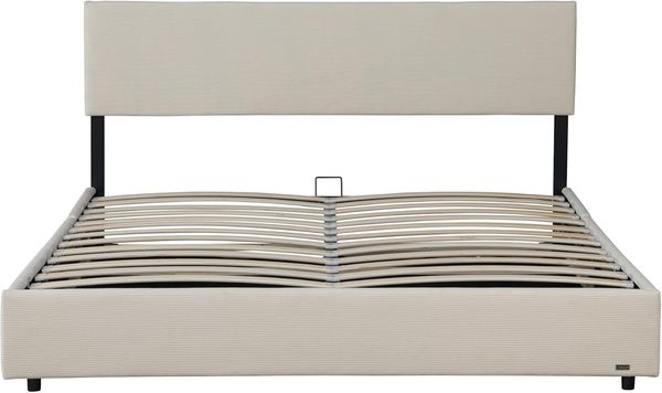 Polsterbett Juva mit Matratze und Bettkasten 140x200 cm Beige Corium Bild 8