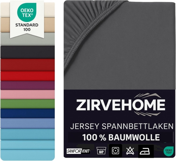 yadetextil Spannbettlaken Spannbettlaken, Jersey, Gummizug: Rundumgummi, Topper Spannbettlaken 180x200 - 200x200 cm. Anthrazit