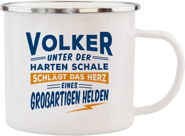 HTI-Living Volker Echter Kerl Emaille Becher