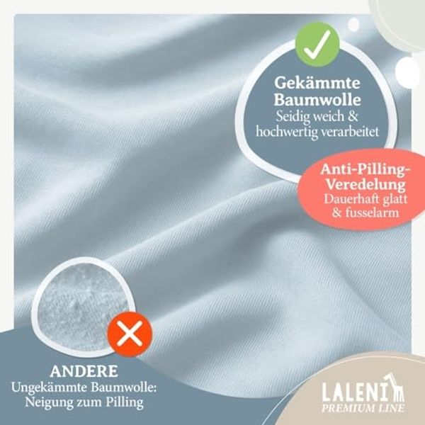 Laleni 2er-Set Premium Spannbettlaken Stubenwagen oval 38x77 cm - Oeko-Tex Zertifiziert, 100% Baumwolle, atmungsaktives Spannbetttuch Jersey Baby, 150 g/m², Hellblau Bild 3
