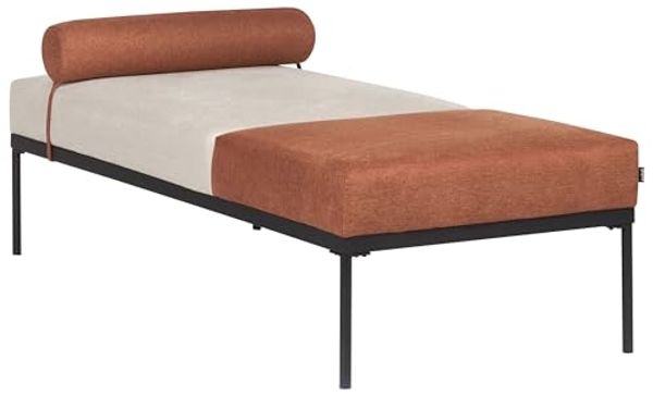 Chaiselongue Leinenoptik beige goldbraun MALMOS