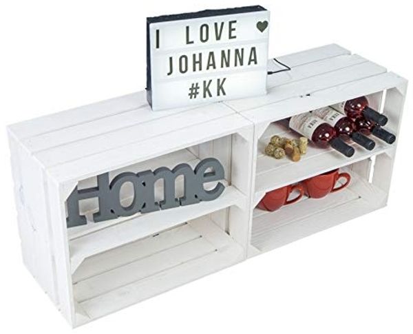 Kistenkolli Altes Land Allzweckkiste 2er SET "Johanna" Weiß Längs (Spar-Set, 2er Set)