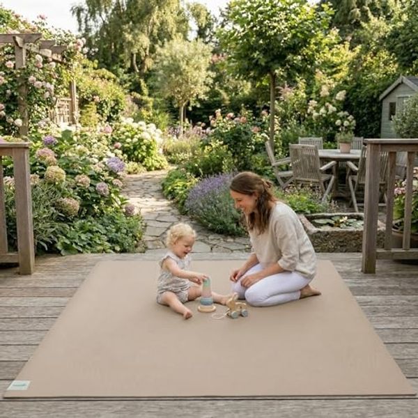 Outdoor Krabbelmatte SanoSoft "made in Germany" - Öko-Tex 100-240x1000 cm Sand/Beige