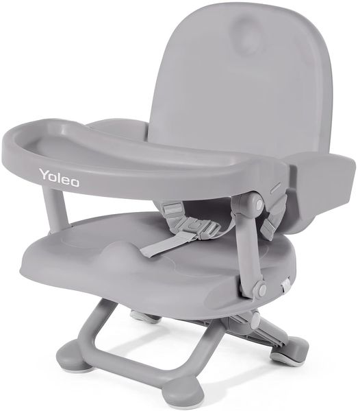 YOLEO Sitzerhöhung Stuhl für Kinder, Tragbarer Hochstuhl für Baby, nur 2 kg, mit Sicherheitsgurt und Abnehmbarem Tablett, Baby Fütterungstisch, Geeignet für Kinder von 6 bis 36 Monaten