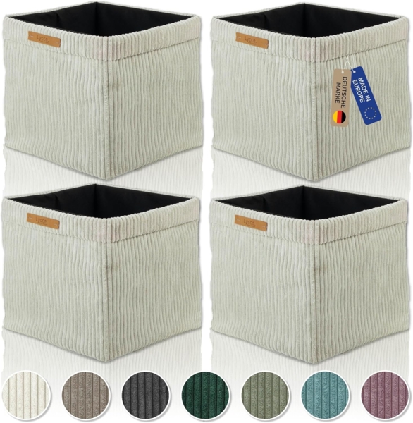 Lycce Regalkorb Kallax Boxen Cord 4er Set beige, faltbare Aufbewahrungsbox 33 x 33 x 31 cm (4 St)