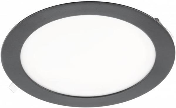 12W Runde LED Einbauleuchte slim Panel Spot mit schwarzen Rahmen Ø 168mm 1020 Lumen Neutralweiß (4000 K)