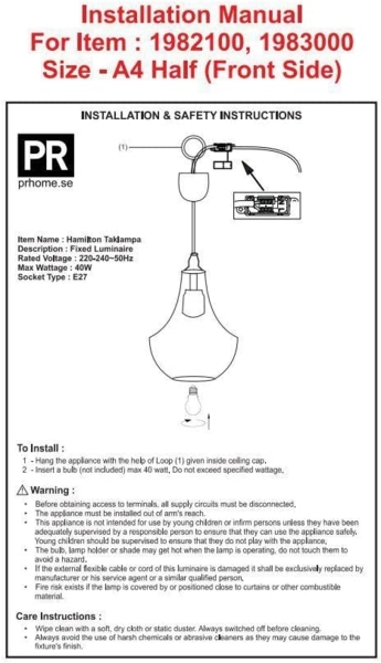PR Home 1983000 Hängelampe Hamilton Klar schwarz 30cm Bild 3