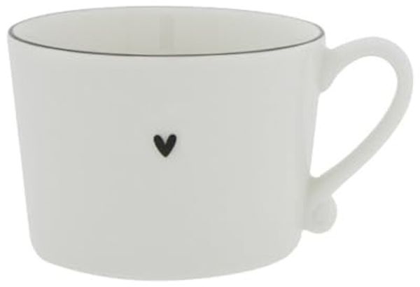 Bastion Collections - Tasse Kaffeetasse 300 ml Weiß Rand Schwarz LI/CUP 001 BL