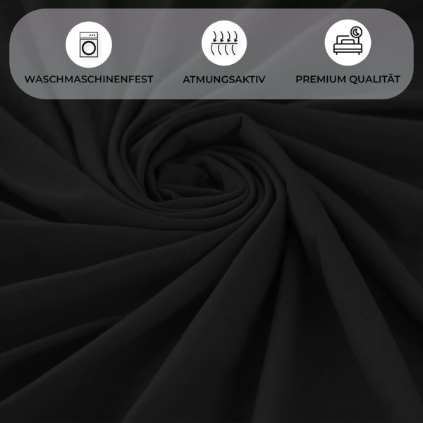 Buymax® Spannbettlaken 80x200 cm Doppelpack 100% Baumwolle Spannbetttuch Bettlaken Jersey, Matratzenhöhe bis 25 cm, Farbe Schwarz Bild 5
