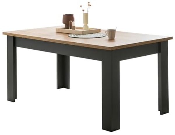 Esstisch Ribera in grau und Eiche Wotan Landhaus 160 cm