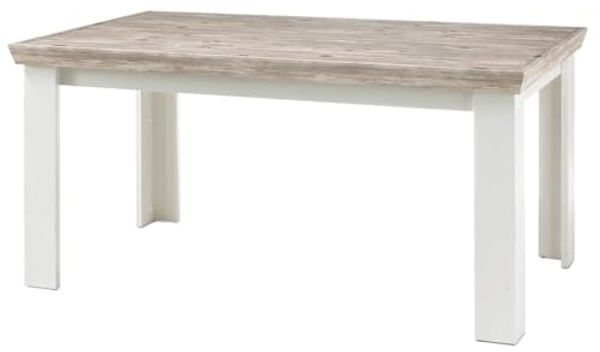 Lomadox Esstisch FERNA-61, Pinie dunkel Nb. und Gestell Pinie weiß Nb. 160x76x90cm
