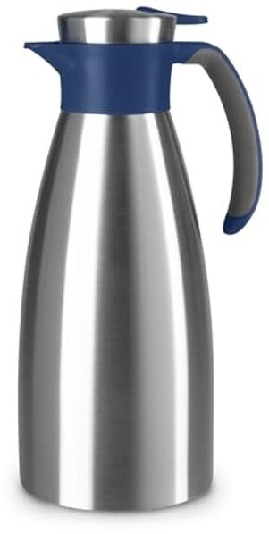 Emsa Isolierkanne Soft Grip, 1,5 l, (1-St), Quick Tip Verschluss, rutschfester Halt, 12 h heiß, 24 h kalt